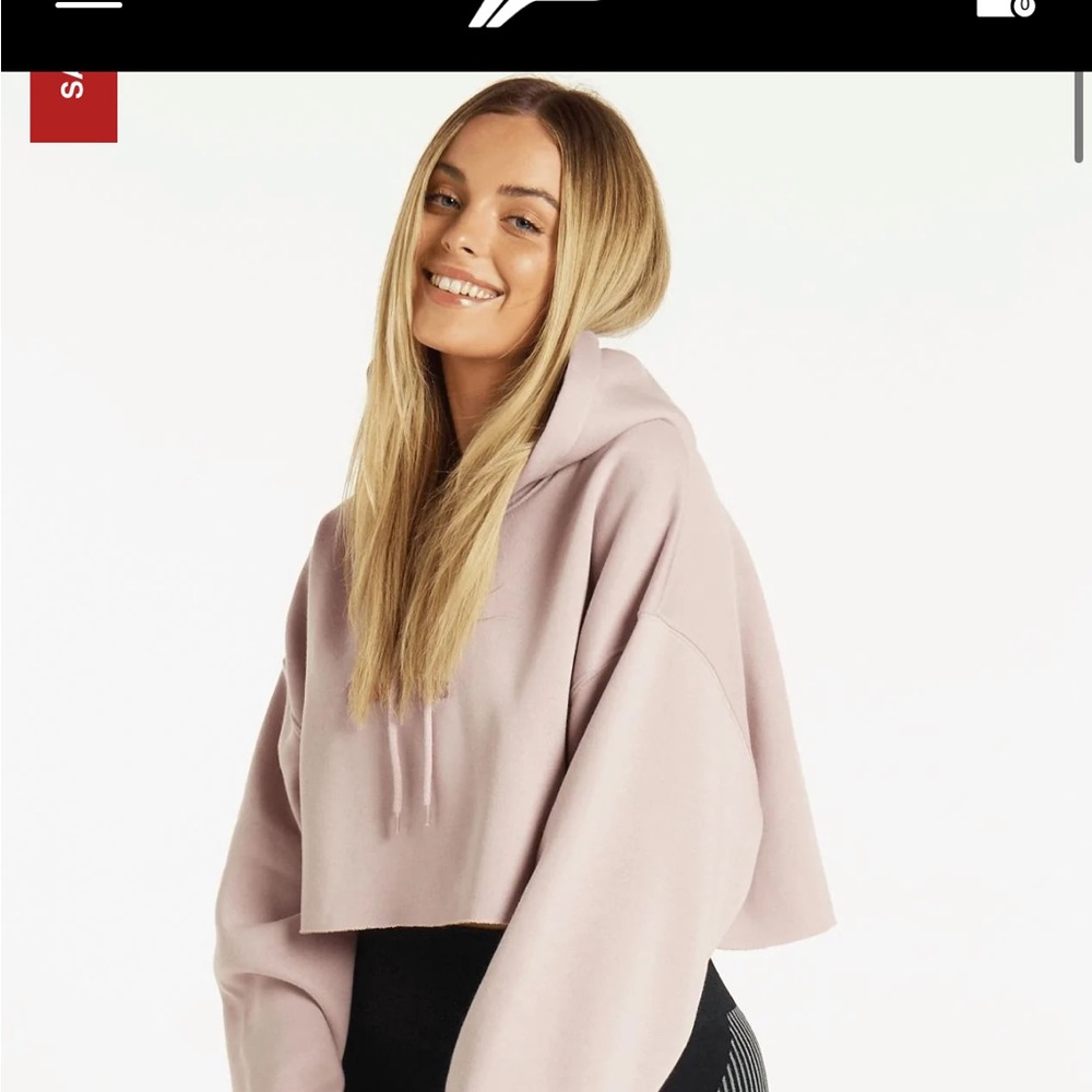 Pursue Fitness Oversized Crop Hoodie Dusky Pink